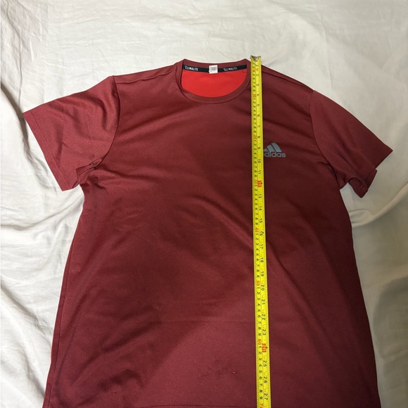 Adidas Men's Burgundy Short Sleeve Tee - Picture 3 of 4